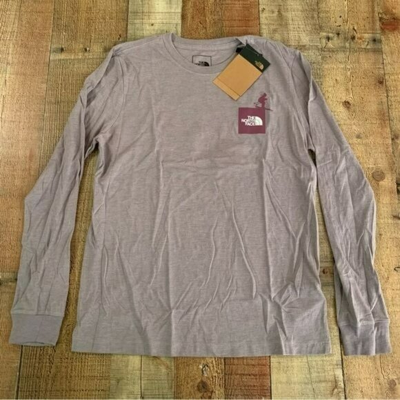 The North Face minimal purple Heather ski graphic ls shirt women’s small - Picture 1 of 10